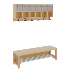 Produktbild Komplettgarderobe mit doppelter Ablagereihe inklusive Boxen 11748300R34