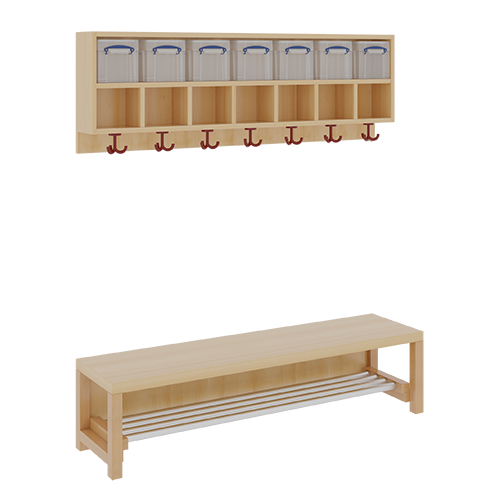 Produkt Bild Komplettgarderobe mit doppelter Ablagereihe inklusive Boxen 11748400R34