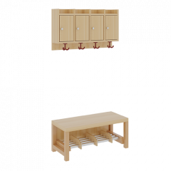 Produktbild Komplettgarderobe mit Ablagen und Türen 1174T100RF42