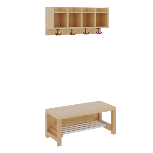 Produkt Bild Komplettgarderobe mit einfacher Ablagereihe 1172R100R34