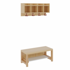 Produktbild Komplettgarderobe mit einfacher Ablagereihe 1172R100R34