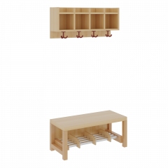 Produktbild Komplettgarderobe mit einfacher Ablagereihe 1172R100RF34