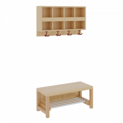 Produktbild Komplettgarderobe mit doppelter Ablagereihe 1174R100R34