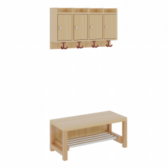 Produktbild Komplettgarderobe mit Ablagen und Türen 1174T100R34