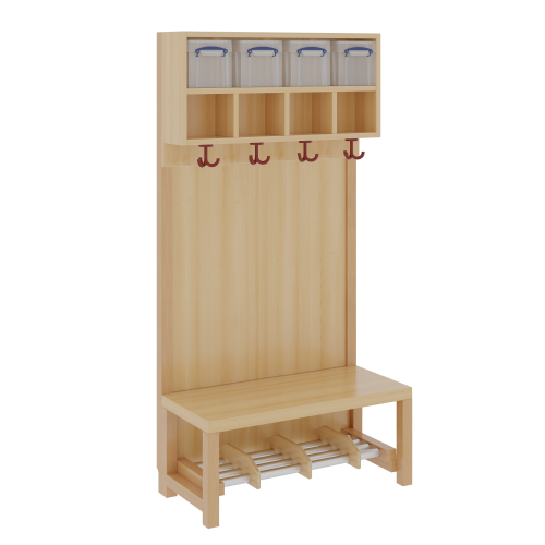 Produkt Bild Komplettgarderobe mit doppelter Ablagereihe inklusive Boxen 1174811FRF34