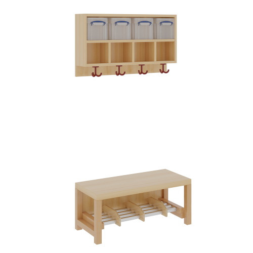 Produkt Bild Komplettgarderobe mit doppelter Ablagereihe inklusive Boxen 11748100RF34