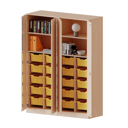 Produkt Bild ErgoTray Schrank, zweiteilig, vierreihig, 5 Ordnerhöhen - evo180 Serie E1415T3G2R