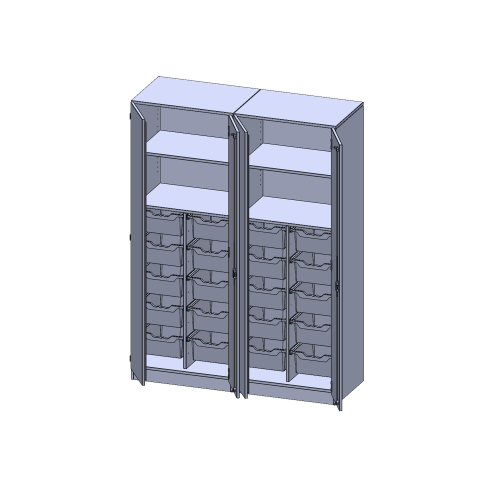 Produkt Bild ErgoTray Schrank, zweiteilig, vierreihig, 5 Ordnerhöhen - evo180 Serie E1415T3K2R